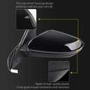 Dasbecan Left Driver Side Mirror Compatible with Honda Civic 2016-2021 Power Glass Heated Manual Folding Door Mirror Assembly Replaces 76258TBAC02ZA HO1320284 Black 5Pins