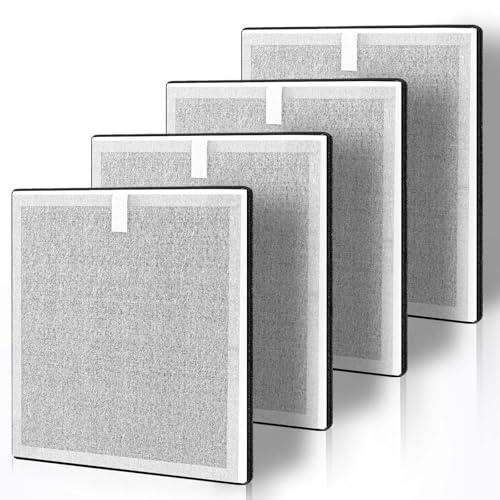 4 Pack 3-in-1 Filters Compatible with Pure Enrichment PureZone Air Purifier, Part # PEAIRFIL, Efficient 3-Stage H13 HEPA Replacement Filter 11.5"/12"