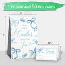 Guess How Many Candies Sign(1 Standing Sign-50 Guessing Cards) Pink Bow Theme Activities Cards Kit for Baby Showers, Newborn Parties, Bridal Shower, Engagement, Wedding Shower, Birthdays-62