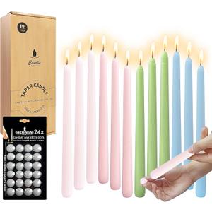 Unscented Candles Colored Taper Candlesticks,10 inches Dripless Tapered Candles Colorful Candle Sticks Candy Candlestick for Home Party Wedding Restaurant Holiday(8D12P-2PIBLGR)