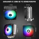 Thermalright Assassin X 120R SE V2 CPU Cooler, 46mm Heat Pipes, 1550RPM Speed 120mm RGB PWM Quiet Fan CPU Cooler with S-FDB Bearing, for AMD AM4 AM5/Intel 1700/1150/1151/1200/1851