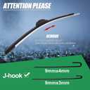 Double Sided Rubber Strips windshield wipers, Replace for 2013-2018 Santa Fe/2013-2019 Santa Fe XL,Wiper Blades Replacement-26"/14"/13" (Set of 3) U/J HOOK,Will Last 2x As Long