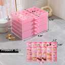 YUFONG Earring Storage Box Organizer, Acrylic Jewelry Storage Box Holder 5 Drawers Transparent Jewelry Display Stand with 120 Small Compartments Gift Boxes for Women Girls (Pink)