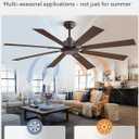 ZMISHIBO 62 Inch Ceiling Fan No Light with Remote Control, 8 Blades Quiet DC Reversible Motor, 6-Speed, Timer, Oil Rubbed Bronze Finish, Indoor Outdoor Ceiling Fans for Patios, Living Room, Garage