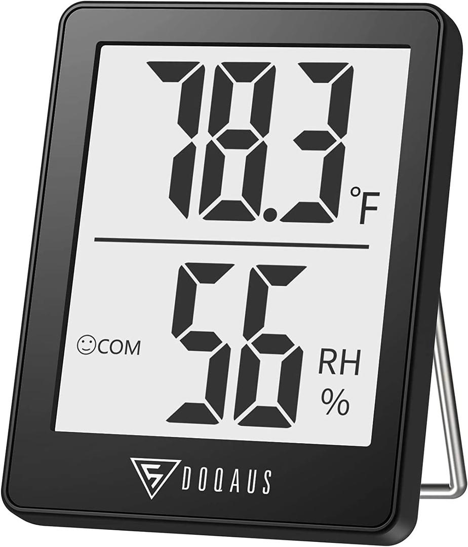 DOQAUS Digital Hygrometer Indoor Thermometer Humidity Meter Room Thermometer with 5s Fast Refresh Accurate Temperature Humidity Monitor for Home, Bedroom, Baby Room, Office, Greenhouse, Cellar (Black)