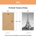 upsimples 16x24 Picture Frame White 3 Pack, Scratch-Proof Poster Frames 16 x 24 for Photo Gallery - Slide-In Strips, Horizontal or Vertical Wall Mounting