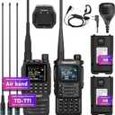 TIDRADIO Radioaficionado TD-H8 (2 generaciones) con batera 2 piezas y radio bidireccional multibanda TD-H3 con AirBand y antena larga TD-771