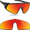 Fiskr Polarized Lenses Replacement Compatible with Oakley Latch Panel OO9404 Sunglasses, Impact Resistant & Perfect Fit - Fire Red