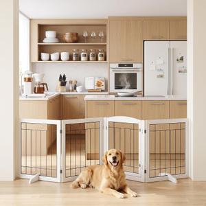 Vantas Tall Dog Gate Indoor with Door, Freestanding, Foldable, 80" x 30"