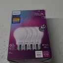 PHILIPS LED 60W A19 4-Pack WhiteDial Mult-CCT (5000K) 800 Lumen (7W = 60W) Dimmable Frosted Flicker-Free Light Bulbs