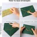 50 Pieces A7 Envelopes with Gold Border, 5.24 x 7.21 Inches Envelopes with Gold Stickers for Greeting Cards and Invitation (Dark Green, A7-5x7)