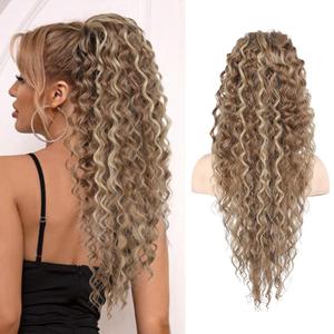SEIKEA Ponytail Extension, PT005 Isabella 26" Long Bohemian Curly Drawstring Ponytail Light Fluffy Multi Layered Clip in Hair Extensions Ponytail Natural Soft Synthetic Hairpiece Light Brown/Blonde SEIKEA Ponytail Extension, PT005 Isabella 26" Long Bohemian Curly Drawstring Ponytail Light Fluffy Multi Layered Clip in Hair Extensions Ponytail Natural Soft Synthetic Hairpiece Light Brown/Blonde