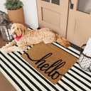 Striped Outdoor Rugs 3'x5', Cotton Hand Woven Rug Front Door Mat,Washable Reversible Layered Door Mats, Foldable Front Porch Rug for Entryway/Home Entrance/Farmhouse(Black and White)