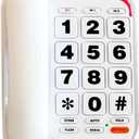 Elderly Phones for Seniors, HePesTer P-46 Amplified Corded Phone for Hearing Impaired Extra Large Button Phone with Loud Speakerphone for Elderly Home Landline Phones Visually Impaired Telephone