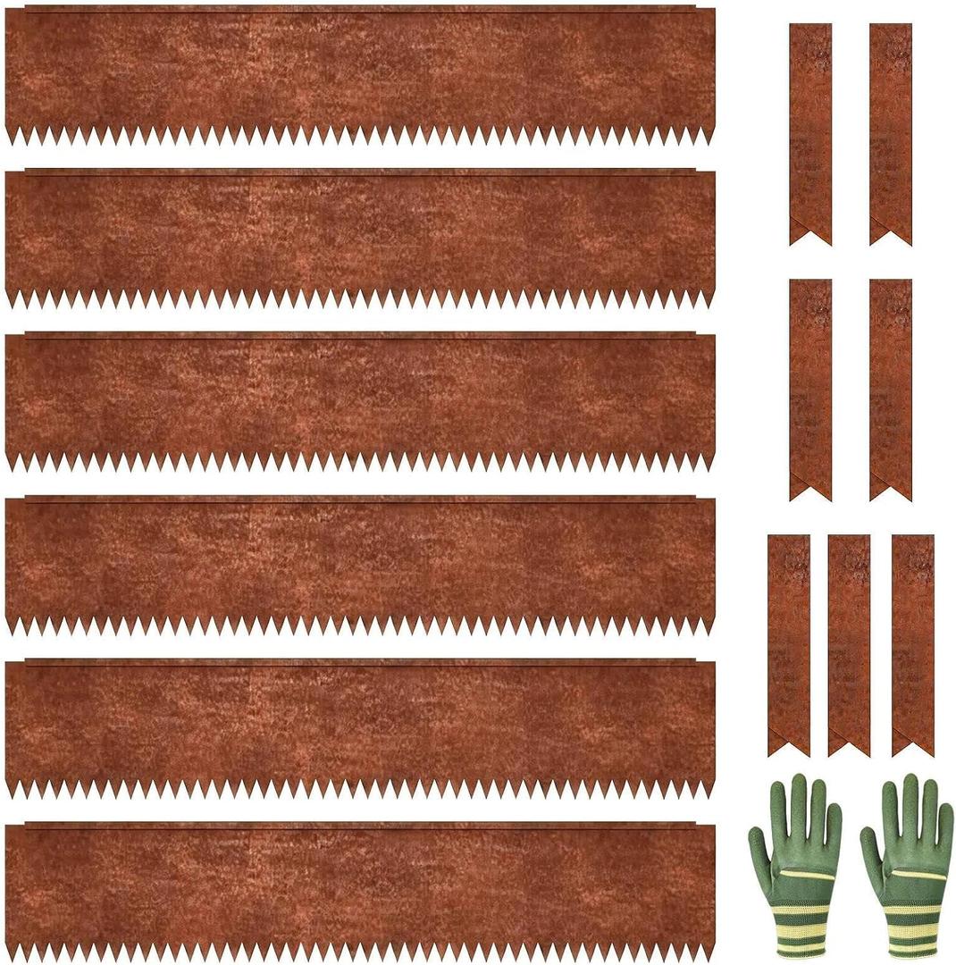 20Ft Corten Steel Landscape Edging, 14-Gauge Metal Garden Edging