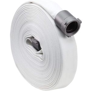 FireHoseDirect 1 1/2" x 25' Single Jacket Hose - Made in USA - White - NH Couplings