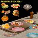 3-Piece 8.3" Glass Dinner Plates,Colored Round Plates, Salad Plates, Chip and Scratch Resistant, Microwave and Dishwasher Safe