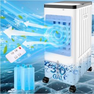 Swamp Cooler, Evaporative Air Cooler with 3 Gal Water Tank, Swamp Cooler Air Conditioner with 4 Ice Packs, 3 Speeds, 120 Oscillation, Portable Air Conditioners Alternative for Room Home Office Pets