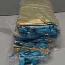 Yeaqee 50 Pack Metallic Gift Bags with Handle and Tissue Paper Gold Foil Thank You Bag for Valentine Wedding 5 Groomsmen Bridal 5 Senses Gifts Holiday Party Favors 9x7x3.15''(Turquoise Gold)