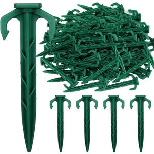 50/100/200/1000 Ct. Biodegradable Stakes, Sod Staples Tent Stake, Heavy Duty Garden Stakes Landscape Stake for Membrane, Netting, Turf, Landscaping and Gardening (50 PCS)
