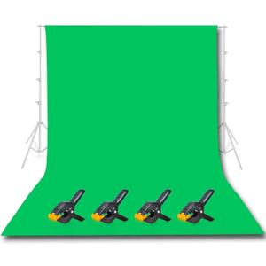 EMART Green Screen Backdrop, 10 x 12 Ft Photography Greenscreen Background Sheet Fabric Kit for YouTube Video Streaming Zoom, Small Photo Chromakey Muslin Cloth Curtain with 4 Clip