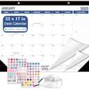 Lateefah Desk Calendar 2025-2026, Runs July 2025 to December 2026, 2025 Desk Pad Calendar with to-do List, 18 Monthly 17" x 12" Desk Calendar for School, Home or Office