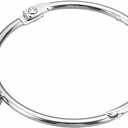 Curtain Rings with Eyelets, Curtain Hooks Rings 2 Inch 36 Pack, Rust-Resistant Metal, Fits Rod Up to 1.5 inch, Hang Curtains and Shower Curtains (Nickel)