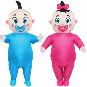 2 Pack Giant Inflatable Baby Costume 91", Blow Up Outfit for Adults, Baby Gender Reveal Party & Gender Reveal Ideas, Boy Girl Reveal Costume for Halloween Christmas Cosplay