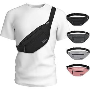 MAXTOP Large Crossbody Fanny Pack with 4-Zipper Pockets,Gifts for Enjoy Sports Festival Workout Traveling Running Casual Hands-Free Wallets Waist Pack Phone Bag Carrying All Phones