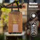2 Pack Solar Lanterns Outdoor Waterproof, Cylindrical Shape Solar Lantern with Handle, Hand-Wound Outdoor Lantern Dusk to Dawn 6-8Hr, Hanging & Tabletop Decor for Garden/Patio