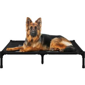 PETMAKER Elevated Dog Bed - 36x30-Inch Portable Pet Bed with Non-Slip Feet - Indoor/Outdoor Dog Cot or Puppy Mattress for Pets up to 80lbs (Black)