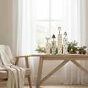 Yerliker 4 Pcs Neutral Christmas Wooden Tiered Tray Decor Set Winter Wood Table Centerpieces Elk Tree Snowman Santa Claus Blocks Signs for Rustic Farmhouse Home Mantle Office Mantel Shelf Desk Decor