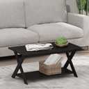 FURINNO Modern Simplistic Coffee Table, Espresso, 35.4"D x 19.6"W x 16"H