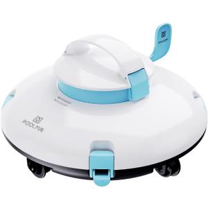 PoolMr Cordless Robotic Pool Cleaner - Above Ground Pool Vacuum - 52 Ft/Min Speed, Dual-Motor, IPX8 Waterproof, Self-Parking, Pool Vacuum Cleaner for Flat Swimming Pools, Blue