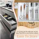 6-Pcs Metal Kitchen Cooking Utensils with Natural Rosewood Handle, Includes Wok Spatula, Ladle, Skimmer, Slotted Spatula Turner, Spaghetti Spoon, Large Spoon