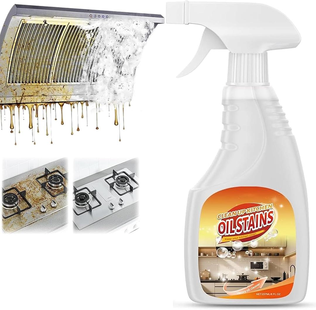 Clean Up Kitchen Oil Stains Spray, Kitchen Cleaner Spray, Powerful Kitchen Heavy Oil Cleaner, All Purpose Cleaning Spray for Kitchens, Ovens & Countertops, Remover Stain