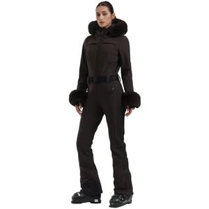GSOU SNOW Womens Ski Suit One Piece Snowsuit Snowboard Jacket Slim Snow Jumpsuit Faux Fur Ski Outfit Waterproof M