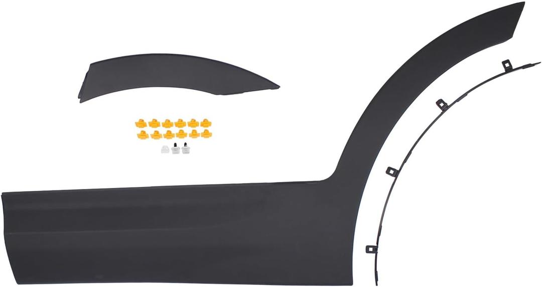 Rear Driver Side Door Lower Molding and Wheel Fender Flare with Clips for Hyundai Santa Fe 2013-2018, Santa Fe XL 2013-2019