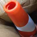 Heavy Duty Safety Cones 18in High Vis Reflective Stripe, Non-Slip Weighted Rubber Base, Portable Road Marker Cones for Parking, Driveway, Road & School Safety 4Pack