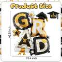 2 x Graduation Balloons 2026 Decorations, 2 PCS Large GRAD Foil Letter Balloons Black Gold Congrats Grad Party Supplies for Class of 2026 Celebration Indoor Outdoor Photo Props