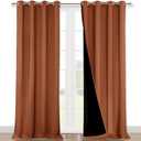 NICETOWN 100% Blackout Blinds, Set of 2, 46" x 102", Burnt Orange, Laundry Room Decor Window Treatment Curtains for Large Patio Sliding Door, Thermal Insulated Curtains for Bedroom