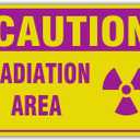 Caution - Radiation Area OSHA Sign with Symbol, 10 x 7 Inches, 120 Mil Plastic, UV Protected, Weather Resistant, Waterproof, Durable Ink, Easy To Mount