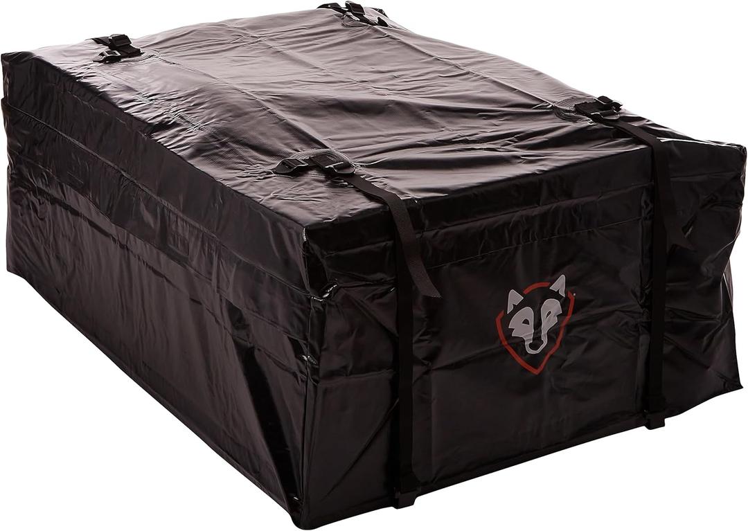 Rightline Gear Ace 2 Weatherproof Rooftop Cargo Carrier for Top of Vehicle, Attaches With or Without Roof Rack, 15 Cubic Feet, Black
