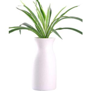 WHJY 6 inch White Nordic Minimalist Matte Handmade Ceramic Vases, Japanese Zen Stoneware Flowerware, Floral Decorations, for Living Room, Study, Bedroom, Balcony, Bar - Short White