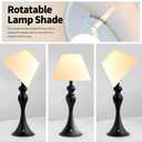 Mr.White Rechargeable Cordless Table Lamp with E26 LED Bulb, 5200mAh Battery Operated Portable Table Light with Fabric Shade, for Patio Restaurant Kitchen Bedside Living Room (Black)