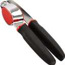 GoodCook Touch Dishwasher Safe Garlic Press with Stainless Steel Head, Black/Red
