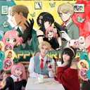 Spy Family Birthday Party Decoration,Anime Party Photo Background 5 x 3 FT and 18 Pcs Balloon,Anime Merch Party Backdrop Supplies