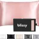 Blissy Silk Pillowcase - 100% Pure Mulberry Silk - 22 Momme 6A High-Grade Fibers - Silk Pillow Cover for Hair & Skin - Regular, Queen & King with Hidden Zipper (Queen, Pink)