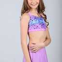 Cutemile Girls 2 Piece Tankini Swimsuit Summer Boyshort Bathing Suit with Beach Skirt Swimwear (16T, Purple)