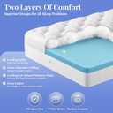 OhGeni Cooling 4 Inch Full Size Dual Layer Mattress Topper, 2 Inch Gel Memory Foam, 2 Inch Soft Pillow Top Pad, Bedroom Essentials Mattresses Cover, Extra Comfortable Sleep and Back Pain Relief